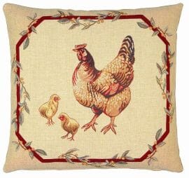 Hen & Chicks Tapestry Cushion - 46x46cm (18"x18")