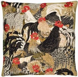 Roosters I Tapestry Cushion - 46x46cm (18"x18") - Last Piece Remaining!