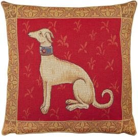 Cluny Whippet Tapestry Cushion - 46x46cm (18"x18")