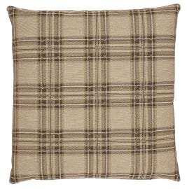 Beige Tartan Tapestry Cushion - 46x46cm (18"x18") - Last Piece Remaining
