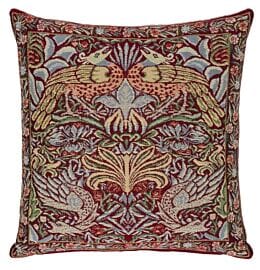 Peacock & Dragon Red Tapestry Cushion - 46x46cm (18"x18")