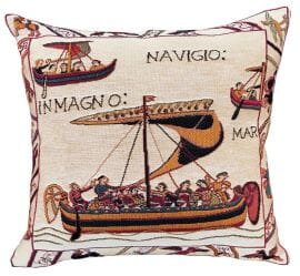 Bayeux Norman Boat Tapestry Cushion - 46x46cm (18"x18")