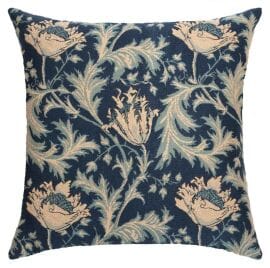 Anemone Blue Silver Regular Cushion with filler - 46x46cm (18"x18")