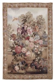 Autumn Floral Beige Handwoven Tapestry - 194 x 126 cm (6'4" x 4'1") - Requires Rod Size 3