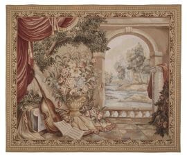 Musical Terrace Handwoven Tapestry - 174 x 210 cm (5'7" x 6'9") - Requires Rod Size 5