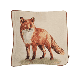 Woodland Fox Tapestry Cushion with Feather Filler - 43x43cm (17"x17") - Last Piece Remaining!