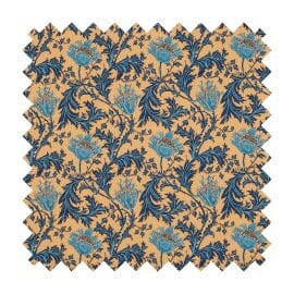 Morris Anemone Gold Blue Tapestry Fabric