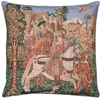 Departure for the Hunt Tapestry Cushion - 46x46cm (18"x18")