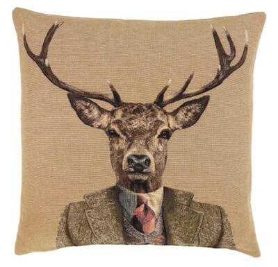 City Stag Tapestry Cushion with filler - 46x46cm (18"x18")