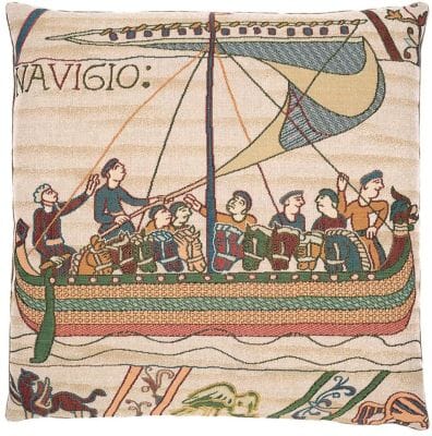 Bayeux Boatmen Tapestry Cushion - 46x46cm (18"x18")