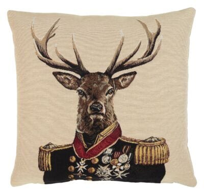 Admiral Stag Beige Tapestry Cushion with filler - 46x46cm (18"x18")