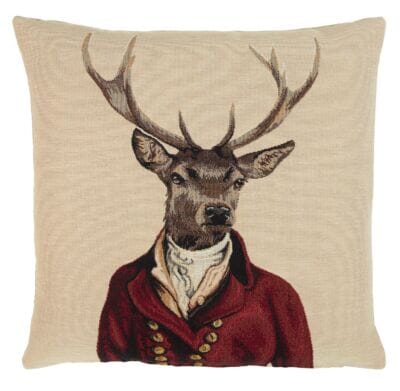 Sidney Stag Tapestry Cushion with filler - 46x46cm (18"x18")