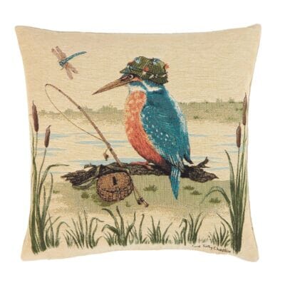 Kenneth Kingfisher the Fisherman Tapestry Cushion - 46x46cm (18"x18")