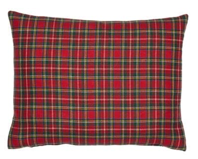 Scottish Tartan Red Cushion with Velvet back - 33x46cm (15"x18")