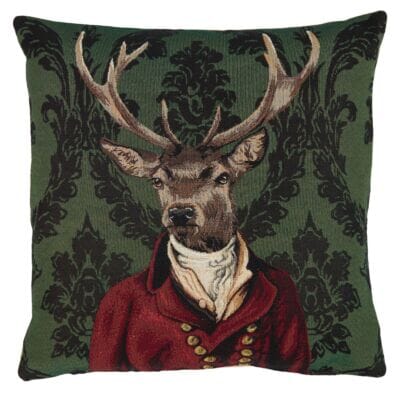 Sir Spencer Stag Tapestry Cushion with filler - 46x46cm (18"x18")