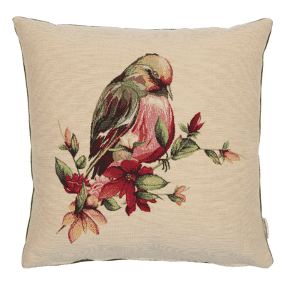 Floral Songbird I Woven Cushion - 42x42cm (17"x17")