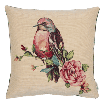 Floral Songbird II Woven Cushion - 42x42cm (17"x17")
