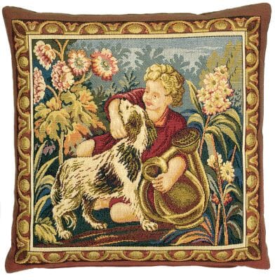 Gardener Boy Tapestry Cushion - 46x46cm (18"x18")