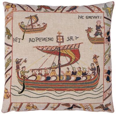 Bayeux Pevensey Boat Tapestry Cushion - 46x46cm (18"x18") - Last Piece Remaining!