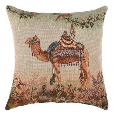 Camel Fibre Filled Tapestry Cushion - 20x20cm  (8"x8")