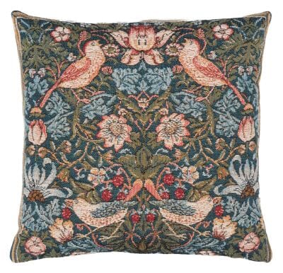 Strawberry Thief Cushion with Feather Filler - 33x33cm (13"x13")