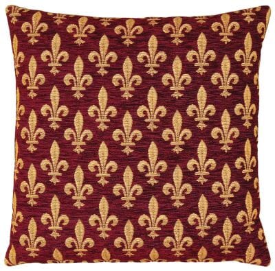 Fleur de Lys-Burgundy Tapestry Cushion - 46x46cm (18"x18")
