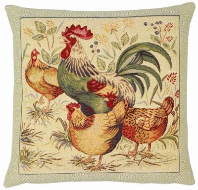 Country Hens II Tapestry Cushion - 46x46cm (18"x18")