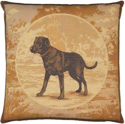 Black Labrador Tapestry Cushion - 46x46cm (18"x18")
