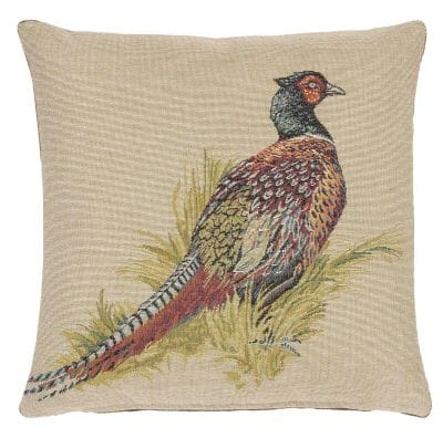 Pheasant Cushion with Feather Filler - 33x33cm (13"x13")