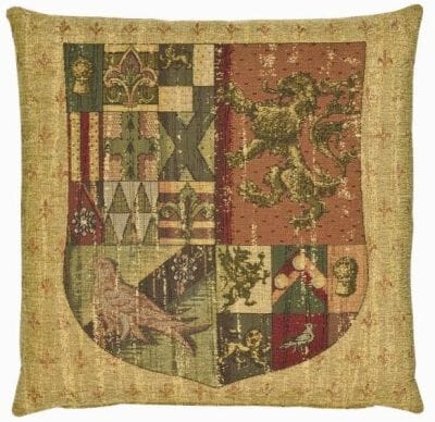 Knight's Shield (chenille) Tapestry Cushion - 46x46cm (18"x18")