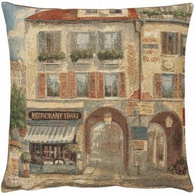 Paris Scene III Tapestry Cushion - 46x46cm (18"x18")