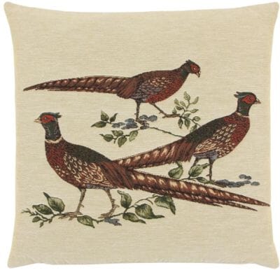 Three Pheasants Tapestry Cushion - 46x46cm (18"x18")