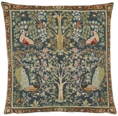 Birds & Trees Blue Tapestry Cushion - 46x46cm (18"x18")