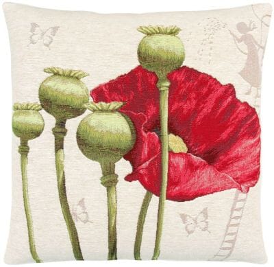Grand Poppies I Tapestry Cushion - 46x46cm (18"x18")