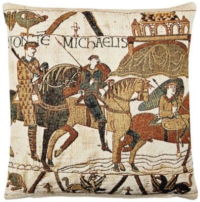 Bayeux-Mont St. Michel (woollen) Tapestry Cushion - 46x46cm (18"x18")