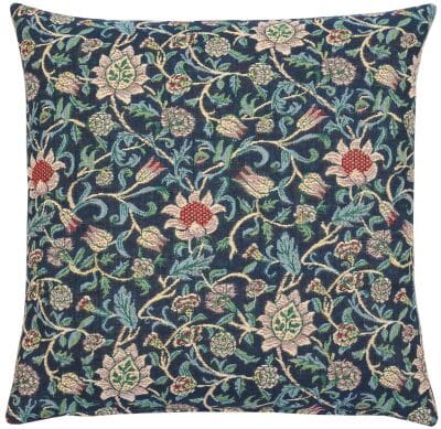 Morris Evenlode Blue Tapestry Cushion - 46x46cm (18"x18")