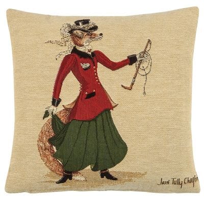 Lady Fenella Fox Cushion with Feather Filler - 33x33cm (13"x13")