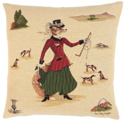 Lady Fenella Fox Large Tapestry Cushion with Feather Filler - 55x55cm (22"x22")