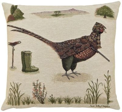 Phillip Pheasant the Gamekeeper Tapestry Cushion - 46x46cm (18"x18")