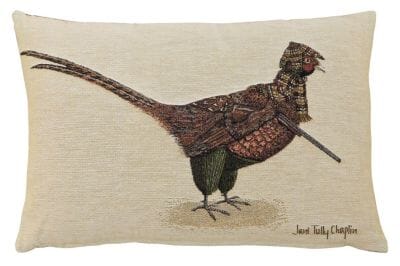 Phillip Pheasant the Gamekeeper Cushion with Feather Filler - 33x46cm (13"x18")