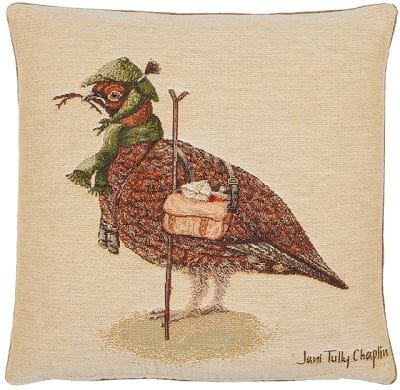 Henry Grouse the Stalker Cushion with Feather Filler - 33x33cm (13"x13")