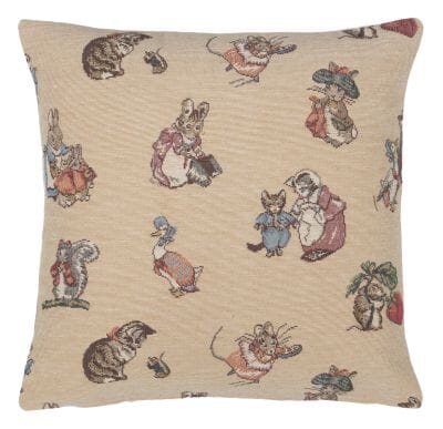 Peter Rabbit & Friends Cushion with Feather Filler - 33x33cm (13"x13")