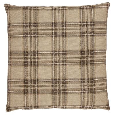 Beige Tartan Tapestry Cushion - 46x46cm (18"x18")