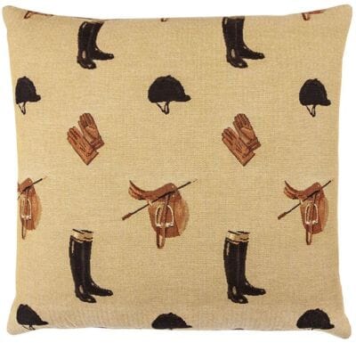 Equestrian Beige Tapestry Cushion - 46x46cm (18"x18")