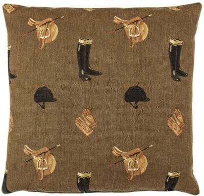 Equestrian Brown Tapestry Cushion - 46x46cm (18"x18")