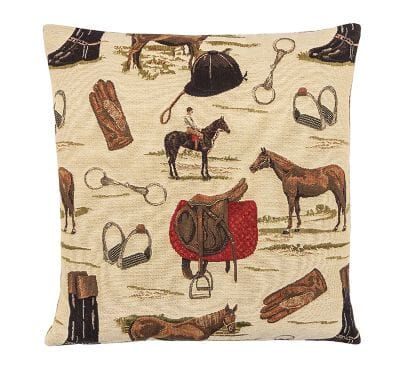 Horse Riding Tapestry Cushion - 46x46cm (18"x18")