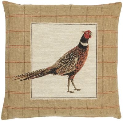 Strutting Pheasant Left Tapestry Cushion - 46x46cm (18"x18")