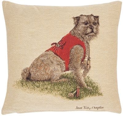 Rt. Hon Thomas Terrier Cushion with Feather Filler - 33x33cm (13"x13")