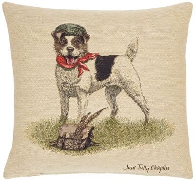 Master Jack Russell Cushion with Feather Filler - 33x33cm (13"x13")