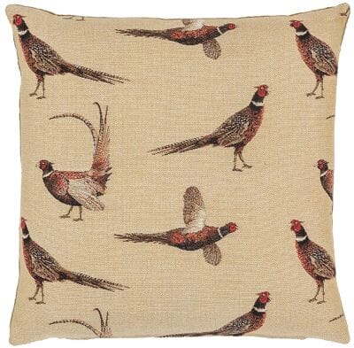 Country Pheasants Tapestry Cushion - 46x46cm (18"x18")